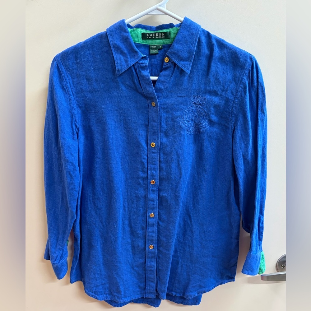 Ralph Lauren Blue Button-Up Blouse